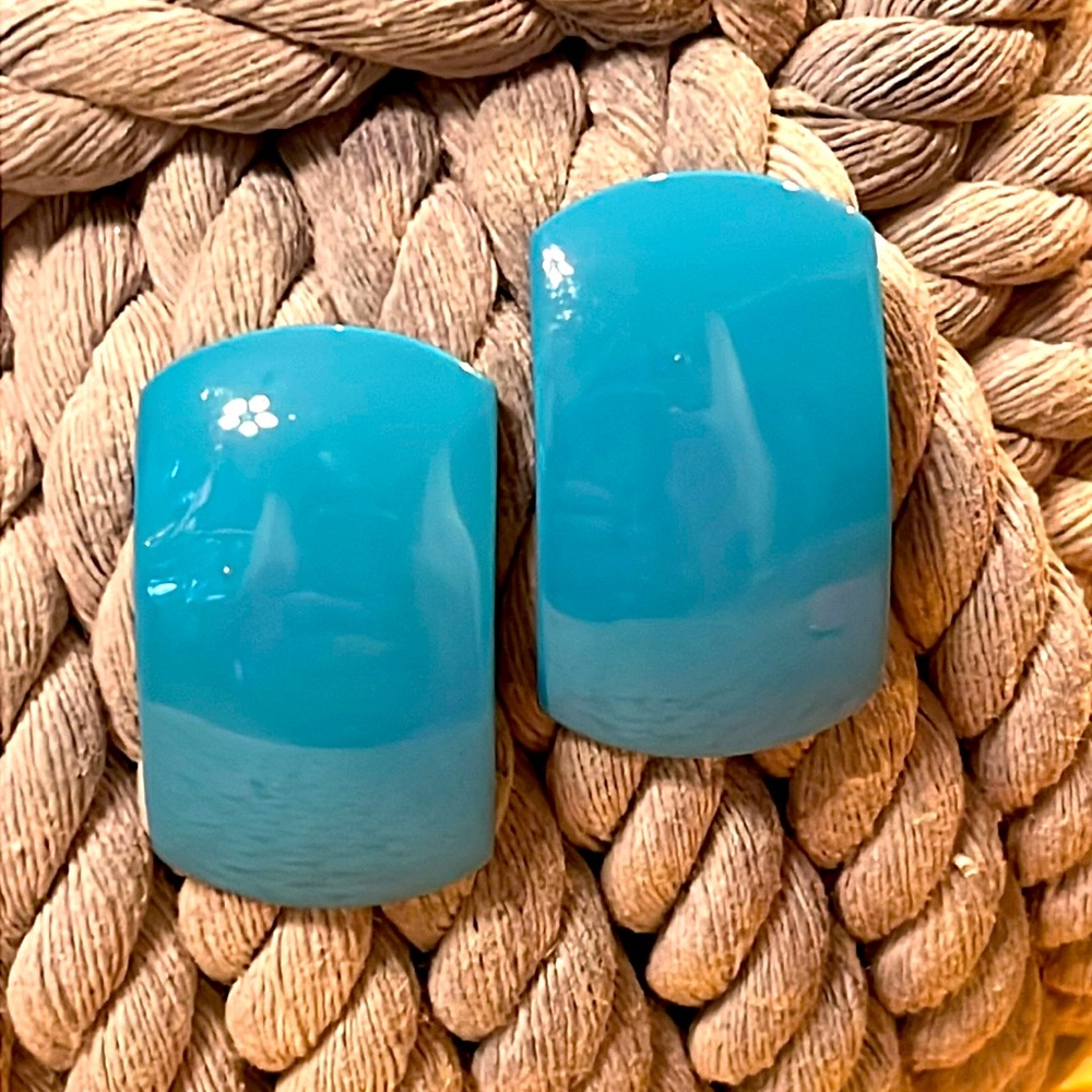Vintage Teal Tab Earrings